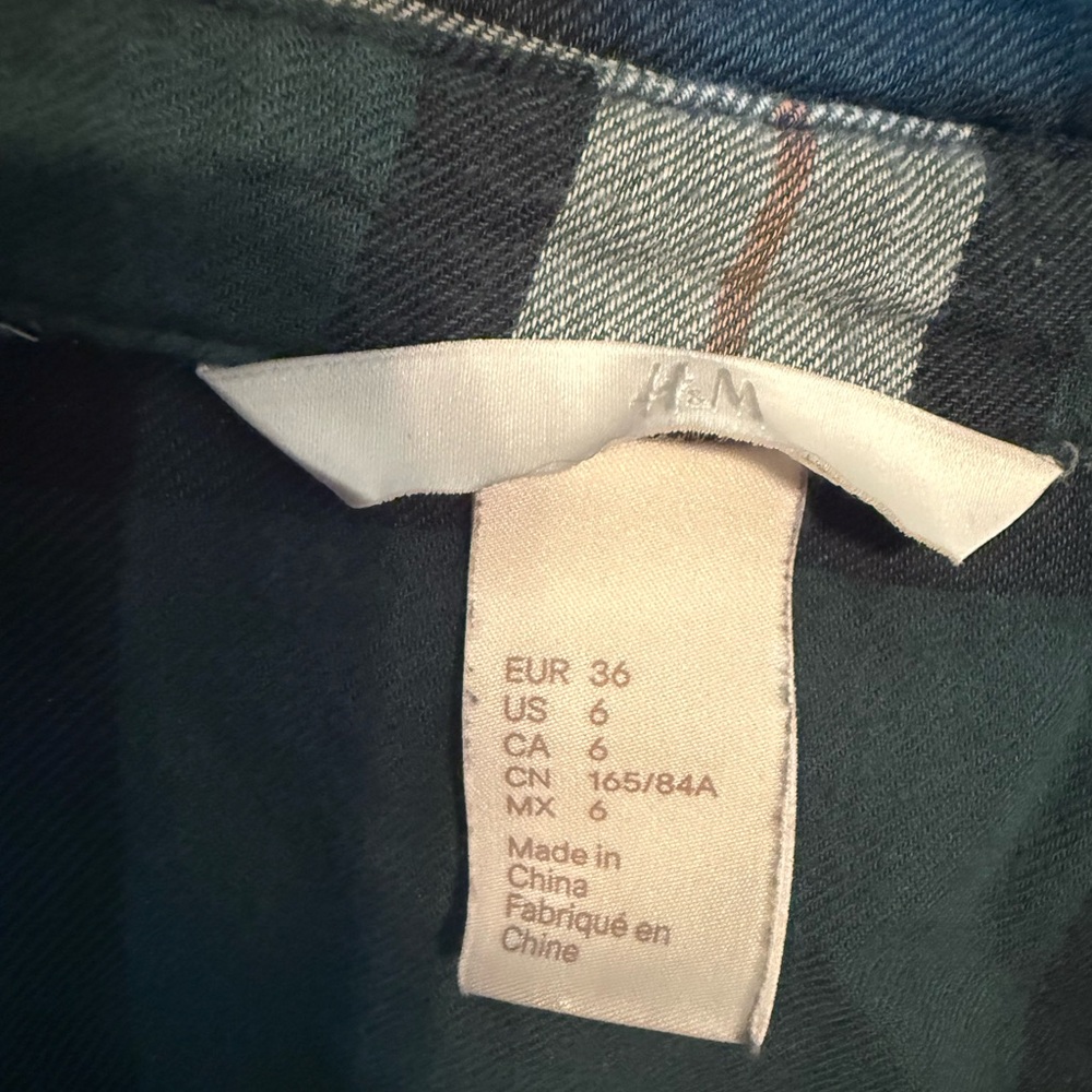 H&M Dark Green Plaid Shirt - Picture 2 of 2